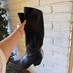 zara black western boots size 39 EU womens